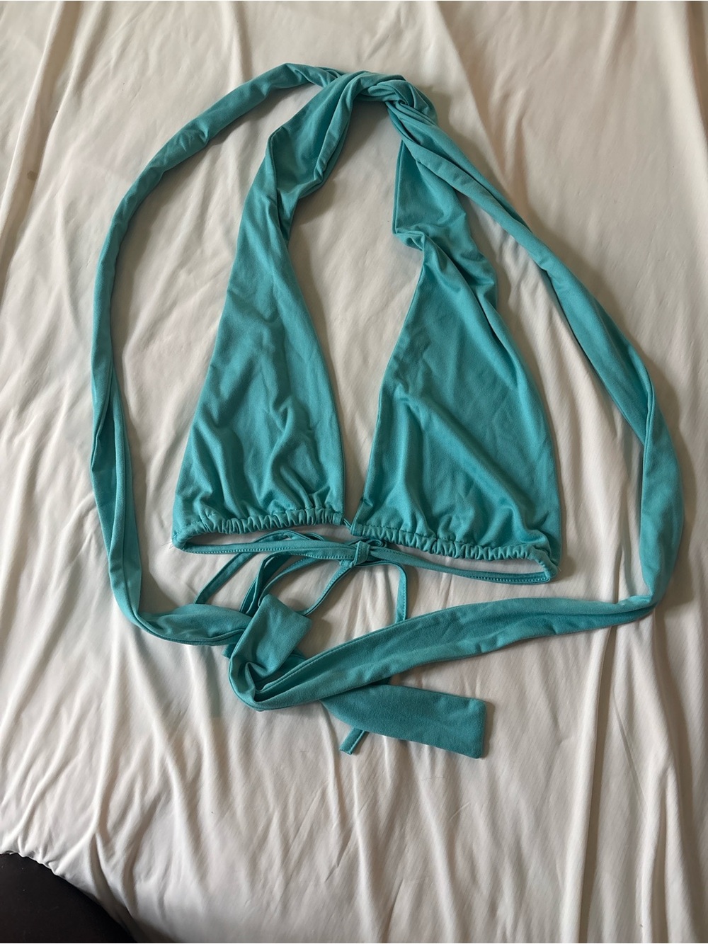 Women's Teal Halter Triangle crop Top